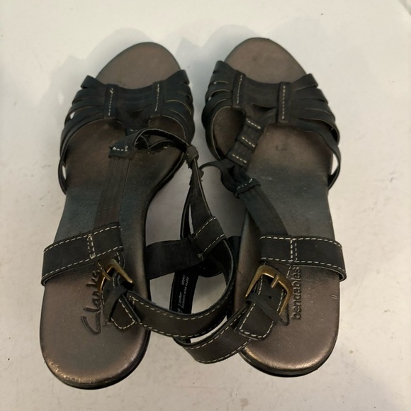 Clark’s bendables women’s black wedge heel sandals in size 10 - Picture 7 of 11